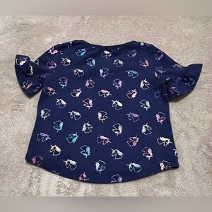 Little Girls Maddie & Michelle Unicorn Embroidered Top Sz 3T